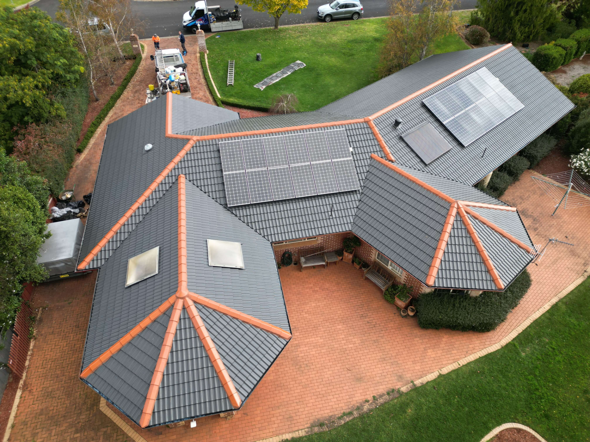 Aerial View of a Completed Tile Roof Restoration in Tamworth NSW